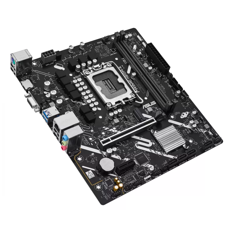 Pagrindinė plokštė ASUS PRIME H810M-K — Intel H810, LGA 1851 (Socket V1), micro ATX, DDR5, iki 128 GB, M.2 & SATA III, Gigabit Ethernet