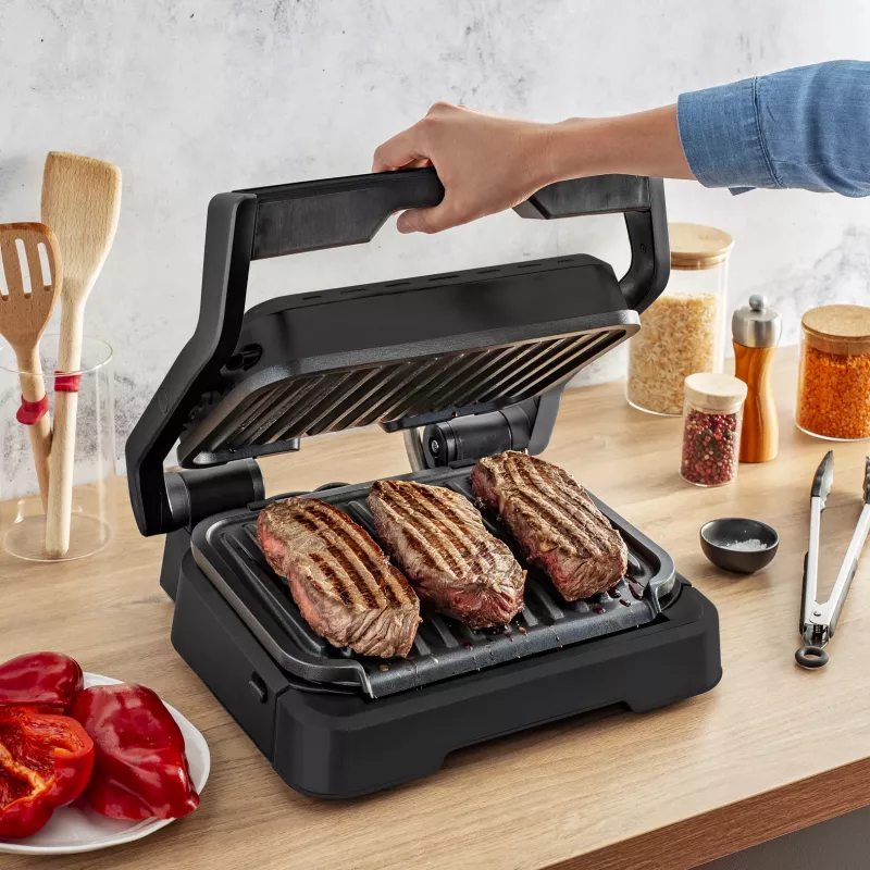 Kontaktinis grilis Tefal OptiGrill 2in1 GC7728 2100W juodas