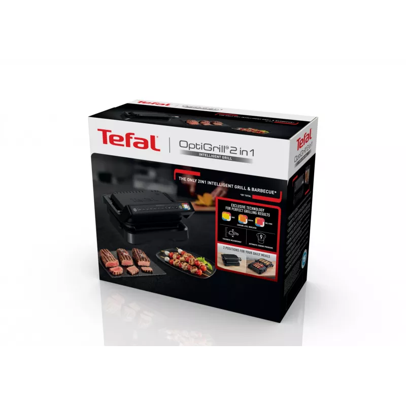 Kontaktinis grilis Tefal OptiGrill 2in1 GC7728 2100W juodas