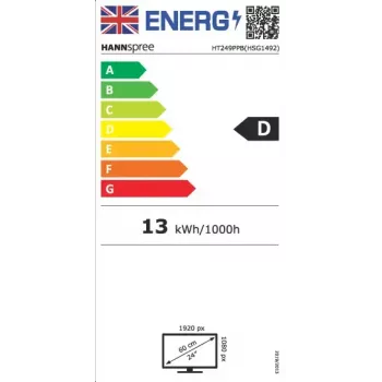 Hannspree HT249PPB kompiuterio monitorius 60,5 cm (23,8 colio) 1920 x 1080 pikselių Full HD LED jutiklinis juodas