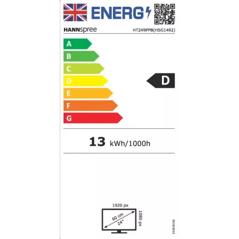 Hannspree HT249PPB kompiuterio monitorius 60,5 cm (23,8 colio) 1920 x 1080 pikselių Full HD LED jutiklinis juodas