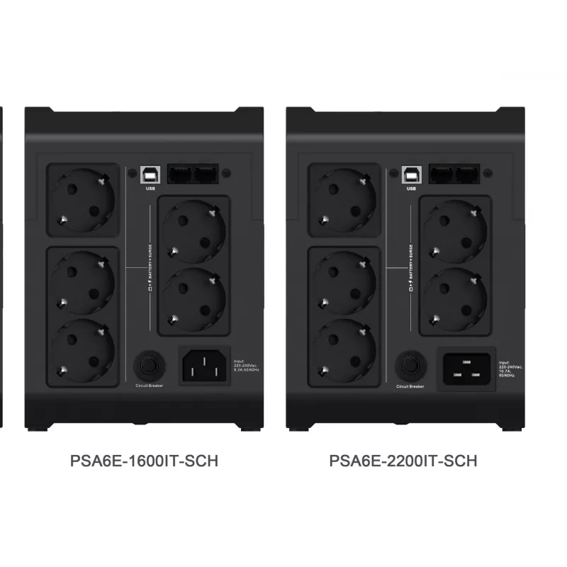 Vertiv PowerUPS 200 Essential PSA6E-1600IT-SCH, 1600VA/925W, linijinis-interaktyvus, 1,6 kVA, 925 W, sinusinė, 140 V, 290 V
