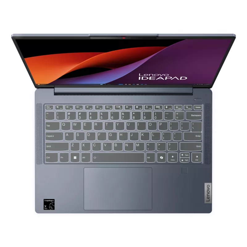 Lenovo IdeaPad plonas 5 14Q8X9 Copilot+ PC Snapdragon X1-26-100 Nešiojamasis kompiuteris 35,6 cm (14 col.) WUXGA 16 GB LPDDR5x-SDRAM 512 GB SSD Wi-Fi 7 (802.11be) Windows 11 Home Vokiečių Mėlyna