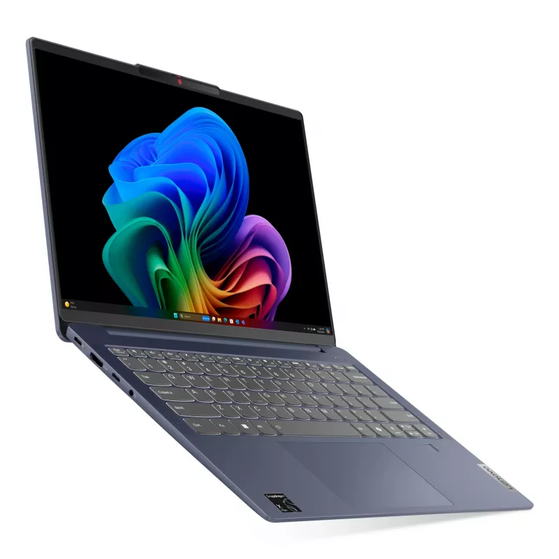Lenovo IdeaPad plonas 5 14Q8X9 Copilot+ PC Snapdragon X1-26-100 Nešiojamasis kompiuteris 35,6 cm (14 col.) WUXGA 16 GB LPDDR5x-SDRAM 512 GB SSD Wi-Fi 7 (802.11be) Windows 11 Home Vokiečių Mėlyna