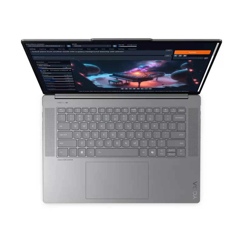 Lenovo Yoga plonas 7 15ILL9 Copilot+ PC Intel Core Ultra 7 256V Nešiojamasis kompiuteris 38.9 cm (15.3 col.) 2.8K 16 GB LPDDR5x-SDRAM 1 TB SSD Wi-Fi 7 (802.11be) Windows 11 Home German Pilka