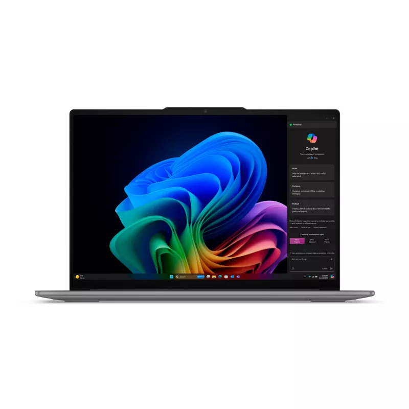 Lenovo Yoga plonas 7 15ILL9 Copilot+ PC Intel Core Ultra 7 256V Nešiojamasis kompiuteris 38.9 cm (15.3 col.) 2.8K 16 GB LPDDR5x-SDRAM 1 TB SSD Wi-Fi 7 (802.11be) Windows 11 Home German Pilka