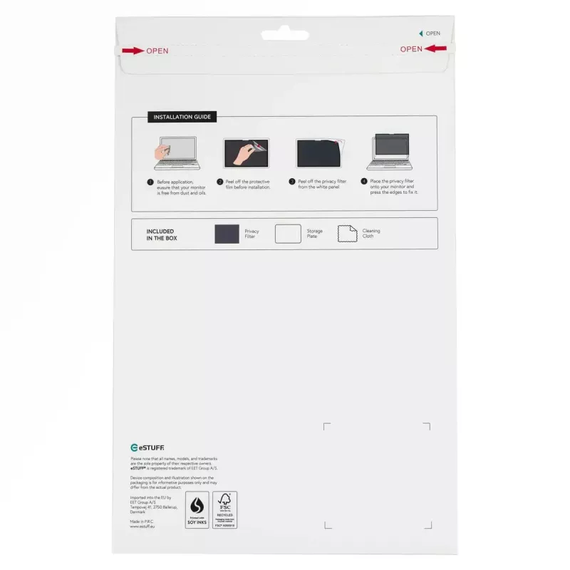 Ekrano privatumo filtras eSTUFF GLBW11244175 16:9 Anti-Glare
