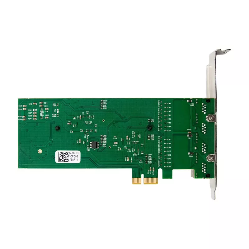PCIe x1 tinklo plokštė MicroConnect MC-PCIEX1-82575-Q su Intel 82575 valdikliu