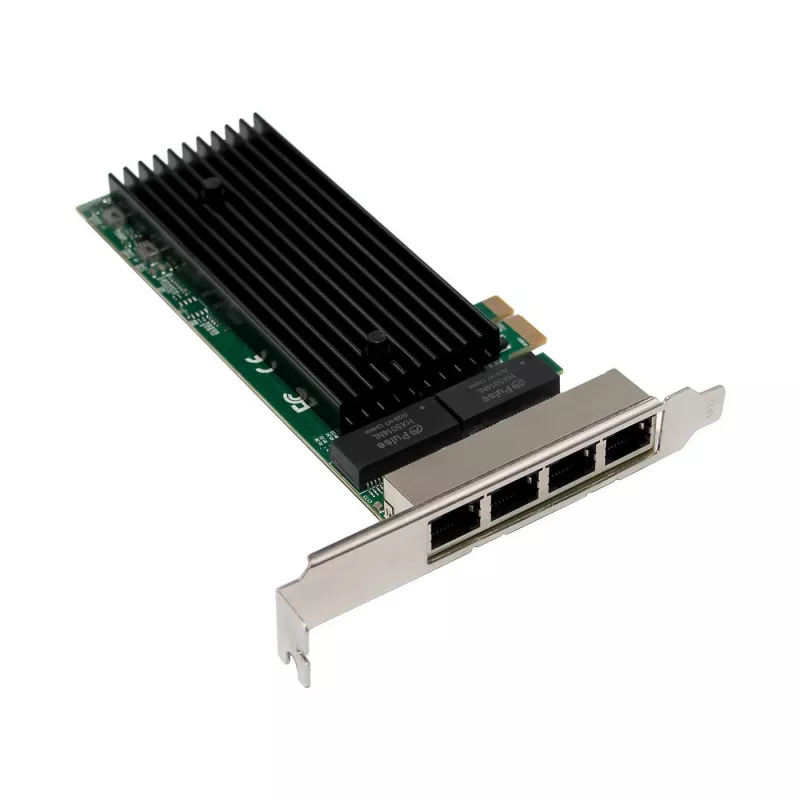 PCIe x1 tinklo plokštė MicroConnect MC-PCIEX1-82575-Q su Intel 82575 valdikliu