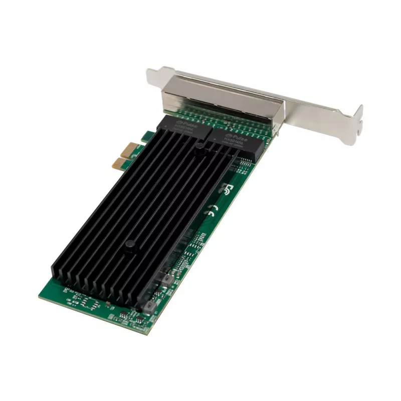 PCIe x1 tinklo plokštė MicroConnect MC-PCIEX1-82575-Q su Intel 82575 valdikliu