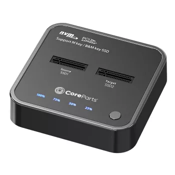 CoreParts MS-CLONER-NVME laikmenų dokinė stotelė USB 3.2 Gen 2 (3.1 Gen 2) Type-C juoda