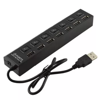 CoreParts MSPP74014 sąsajos šakotuvas USB 2.0 480 Mbit/s juodas