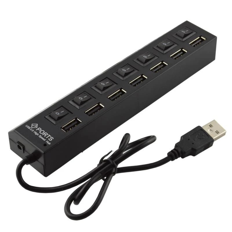 CoreParts MSPP74014 sąsajos šakotuvas USB 2.0 480 Mbit/s juodas