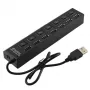 CoreParts MSPP74014 sąsajos šakotuvas USB 2.0 480 Mbit/s juodas