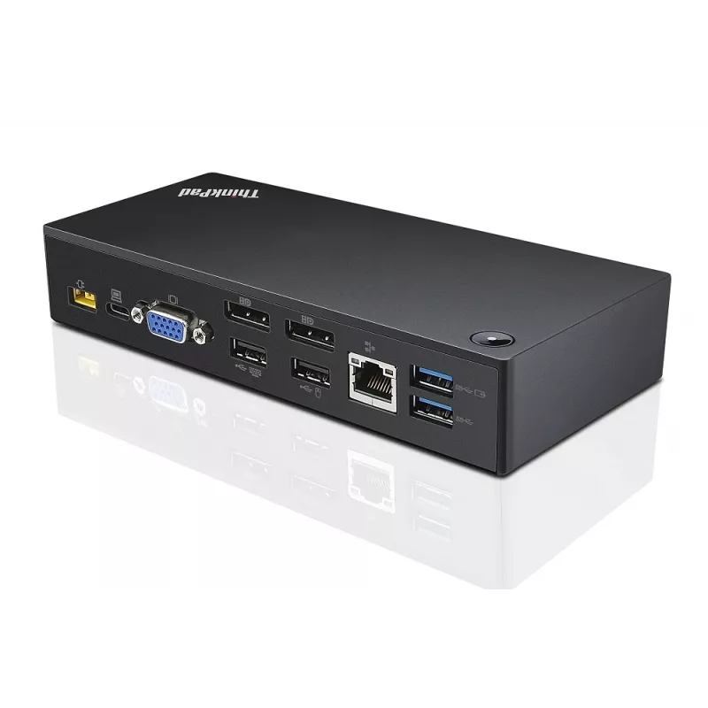 Lenovo 40A90090DK nešiojamojo kompiuterio dokas / prievadų replikatorius Laidinis USB 3.2 Gen 1 (3.1 Gen 1) Type-C Juodas