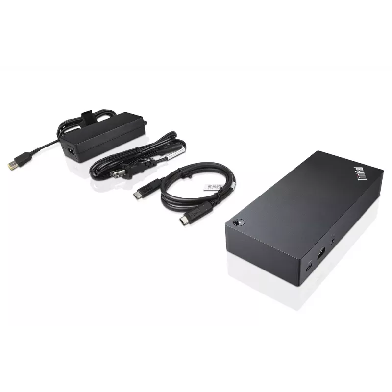 Lenovo 40A90090DK nešiojamojo kompiuterio dokas / prievadų replikatorius Laidinis USB 3.2 Gen 1 (3.1 Gen 1) Type-C Juodas