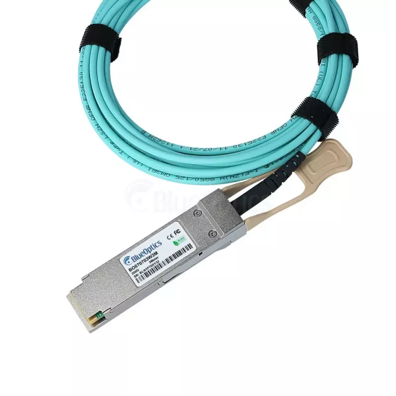 Šviesolaidinis InfiniBand kabelis BlueOptics MFS1S00-V010E-BO QSFP56 į QSFP56, 10 m, oranžinis, kištukas–kištukas