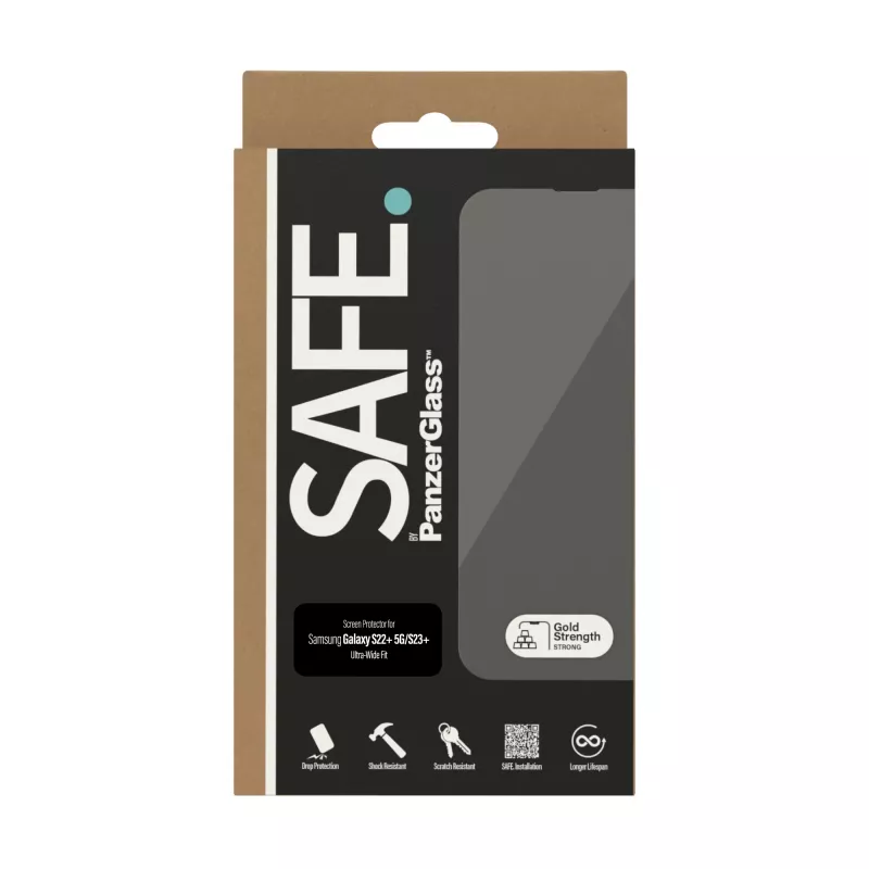 Ekrano apsauga PanzerGlass SAFE. by ® Samsung Galaxy S22 Plus S23 Plus Ultra-Wide Fit atspari įbrėžimams ir smūgiams