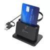 j5create JUR261 USB™ išmaniųjų kortelių / CAC skaitytuvo stovas, USB Type-A/USB Type-C, juodas, 95 g