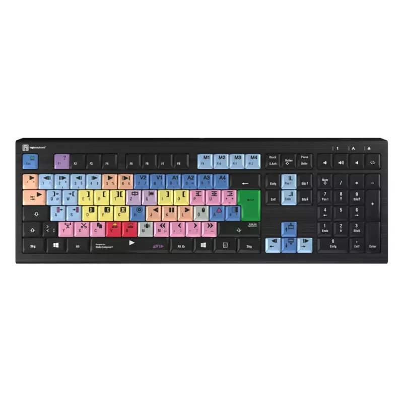 Logickeyboard Avid Media Composer ASTRA 2 apšviesta klaviatūra PC Vokiška (LKB-MCOM4-A2PC-DE)