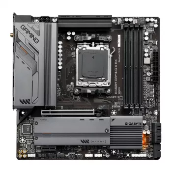 Pagrindinė plokštė GIGABYTE B650M GAMING X AX — AMD B650, Socket AM5, Micro ATX, DDR5, 4 DIMM, 2x M.2, Wi‑Fi 6E, 2.5GbE
