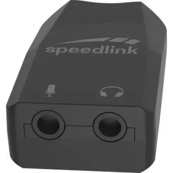 Išorinė USB garso plokštė Speedlink VIGO USB — USB sąsaja, 3,5 mm ausinių lizdas, juoda, 8 g
