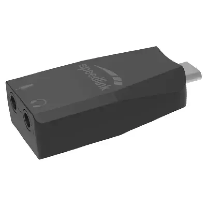 Išorinė USB garso plokštė Speedlink VIGO USB — USB sąsaja, 3,5 mm ausinių lizdas, juoda, 8 g