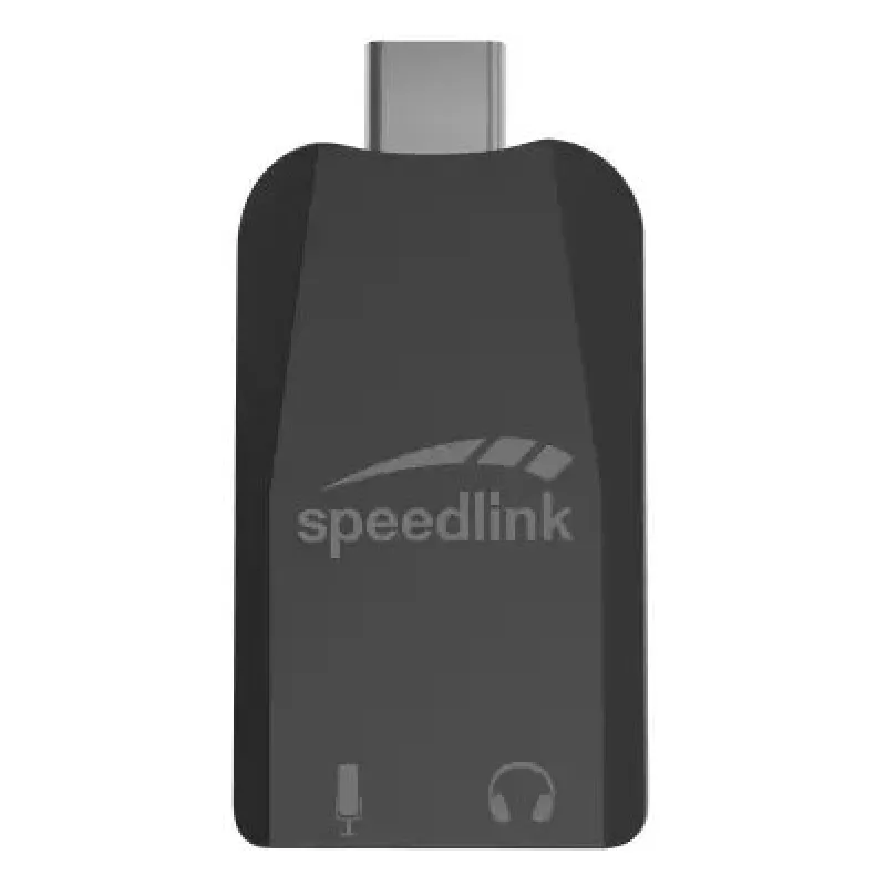 Išorinė USB garso plokštė Speedlink VIGO USB — USB sąsaja, 3,5 mm ausinių lizdas, juoda, 8 g