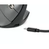 BakkerElkhuizen FastForward Pro pelė, dešiniarankiams, vertikalus dizainas, optinė, RF belaidė + Bluetooth + USB Type-C, 5000 DPI, juoda, pilka