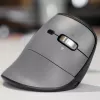 BakkerElkhuizen FastForward Pro pelė, dešiniarankiams, vertikalus dizainas, optinė, RF belaidė + Bluetooth + USB Type-C, 5000 DPI, juoda, pilka