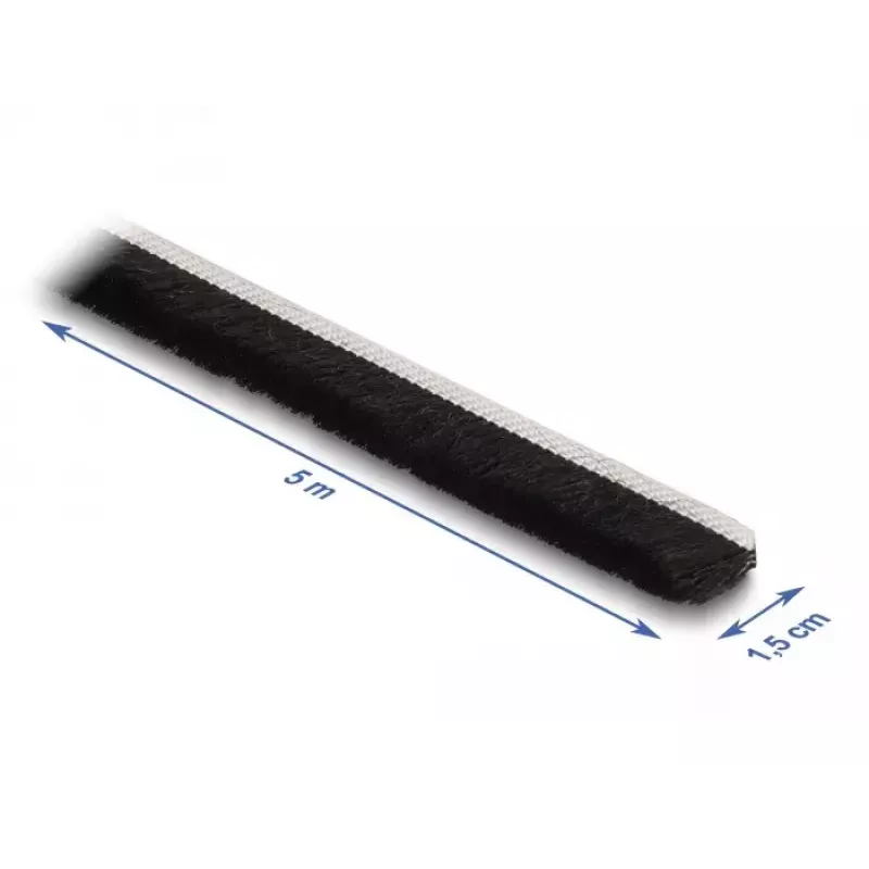 DeLOCK šepetėlio juostelė lipni 15 mm ilgis 5 m juoda