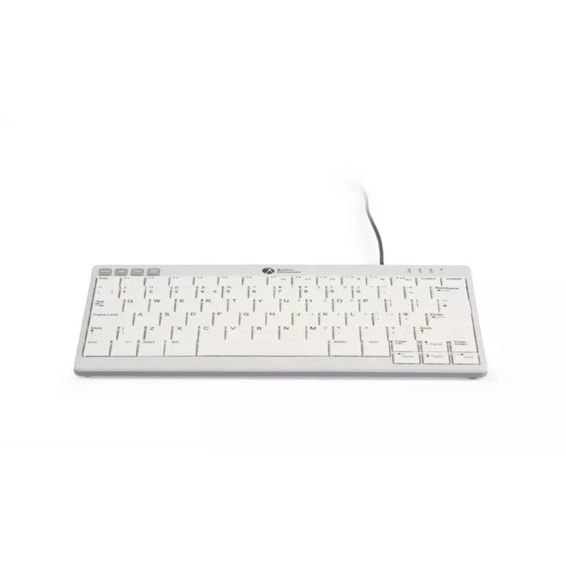 BakkerElkhuizen UltraBoard 950 V2 DE Qwertz, laidinis, USB, žirklinis jungiklis, QWERTZ, tamsiai pilka, šviesiai pilka