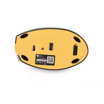 „BakkerElkhuizen Handshake pelė“ kairiarankiams, kairiarankė, vertikalus dizainas, optinė, RF belaidė + Bluetooth + USB Type-C, 6400 DPI, juoda, pilka