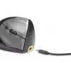 BakkerElkhuizen Handshake pelė Right, dešiniarankiams, vertikalus dizainas, optinė, RF belaidė + Bluetooth + USB Type-C, 6400 DPI, juoda, pilka