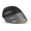 BakkerElkhuizen PRF Pro pelė Kairė, Kairiarankė, Vertikalus dizainas, Optinė, RF belaidė + Bluetooth + USB Type-C, 2400 DPI, Juoda, Pilka