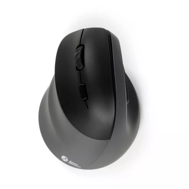 BakkerElkhuizen PRF Pro pelė Kairė, Kairiarankė, Vertikalus dizainas, Optinė, RF belaidė + Bluetooth + USB Type-C, 2400 DPI, Juoda, Pilka