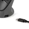 BakkerElkhuizen PRF Pro pelė Kairė, Kairiarankė, Vertikalus dizainas, Optinė, RF belaidė + Bluetooth + USB Type-C, 2400 DPI, Juoda, Pilka