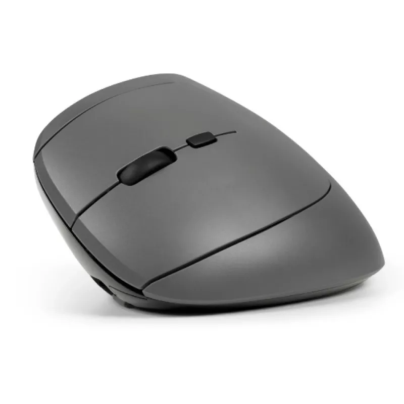 BakkerElkhuizen MidWay pelė Kairė, Kairiarankiams, Vertikalus dizainas, Optinė, RF belaidė + Bluetooth + USB Type-C, 2400 DPI, Pilka, Juoda