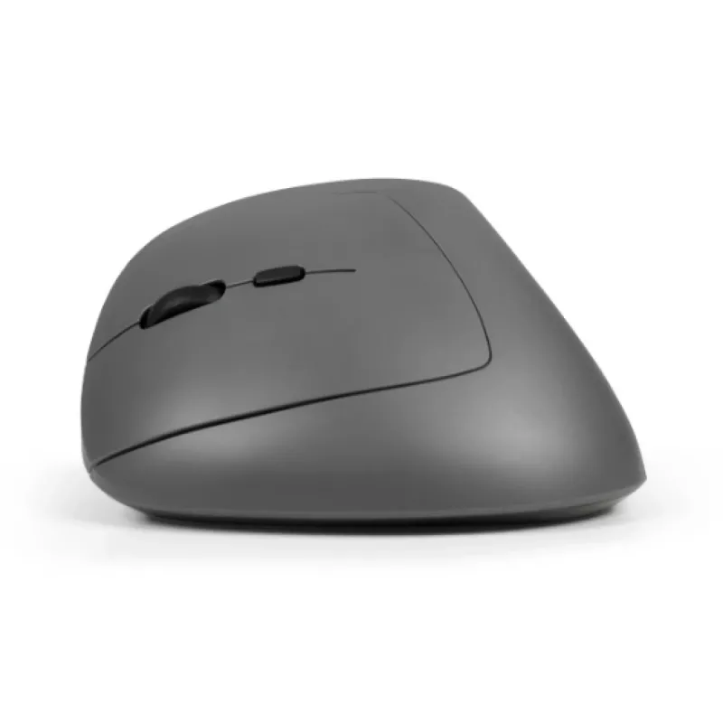 BakkerElkhuizen MidWay pelė Kairė, Kairiarankiams, Vertikalus dizainas, Optinė, RF belaidė + Bluetooth + USB Type-C, 2400 DPI, Pilka, Juoda