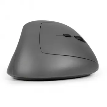 BakkerElkhuizen MidWay pelė Dešinė, Dešiniarankiams, Vertikalus dizainas, Optinė, RF belaidė + Bluetooth + USB Type-C, 2400 DPI, Pilka, Juoda