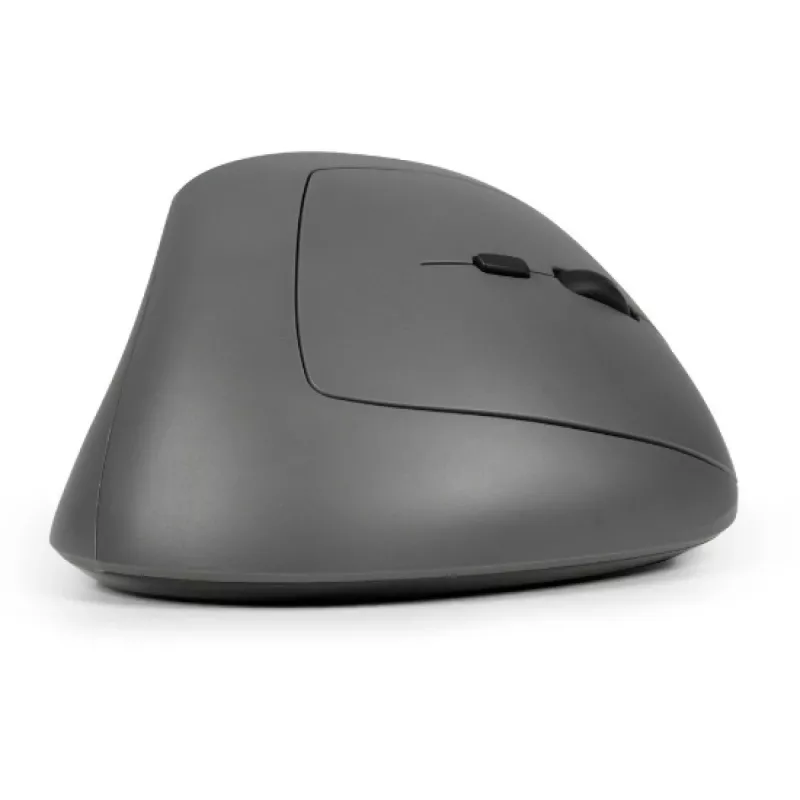 BakkerElkhuizen MidWay pelė Dešinė, Dešiniarankiams, Vertikalus dizainas, Optinė, RF belaidė + Bluetooth + USB Type-C, 2400 DPI, Pilka, Juoda
