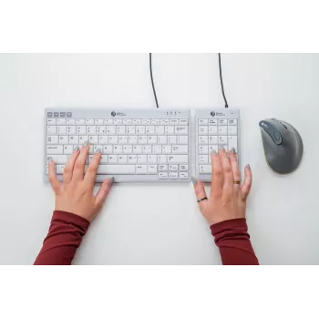 BakkerElkhuizen UltraBoard 955 V2 Numeric, USB, 22, Nešiojamasis kompiuteris / PC, 1.5 m, Tamsiai pilka, Šviesiai pilka
