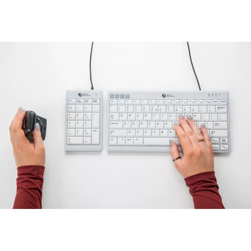 BakkerElkhuizen UltraBoard 955 V2 Numeric, USB, 22, Nešiojamasis kompiuteris / PC, 1.5 m, Tamsiai pilka, Šviesiai pilka