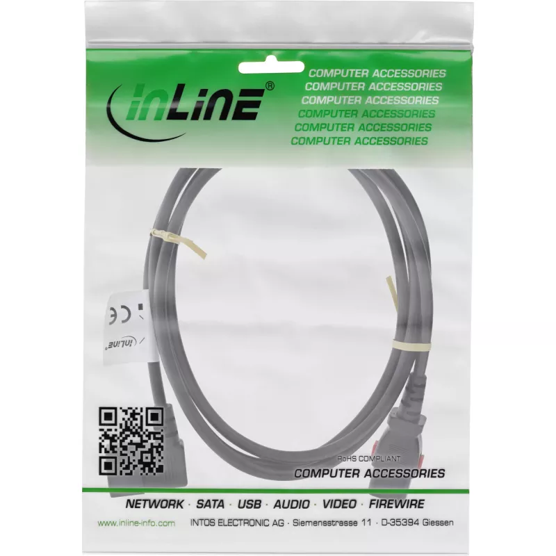 InLine 16934A maitinimo kabelis juodas 0,5 m IEC C13 IEC C14