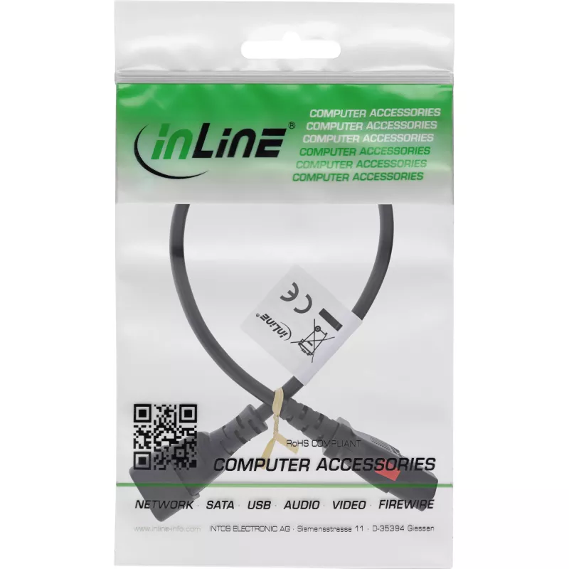 InLine 16934L maitinimo laidas Juoda 0,5 m IEC C13 IEC C14