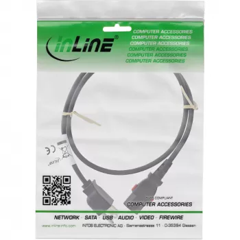 InLine 16952U maitinimo laidas, juodas, 2 m, IEC C13, NEMA 5-15P