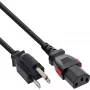 InLine 16953U maitinimo kabelis juodas 3 m IEC C13 NEMA 5-15P