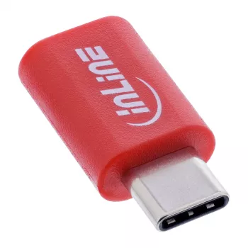 Jungčių adapteris InLine 31650 — USB-C į USB-C, raudonas, 0,003 kg