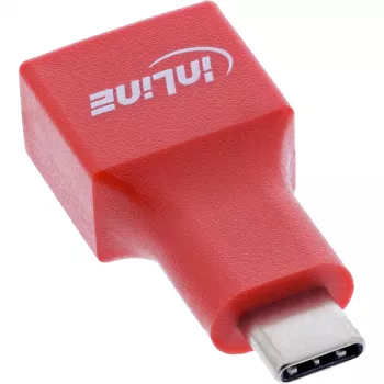 Kabelių adapteris InLine 31651 USB-C į USB-A, USB 2.0, raudonas
