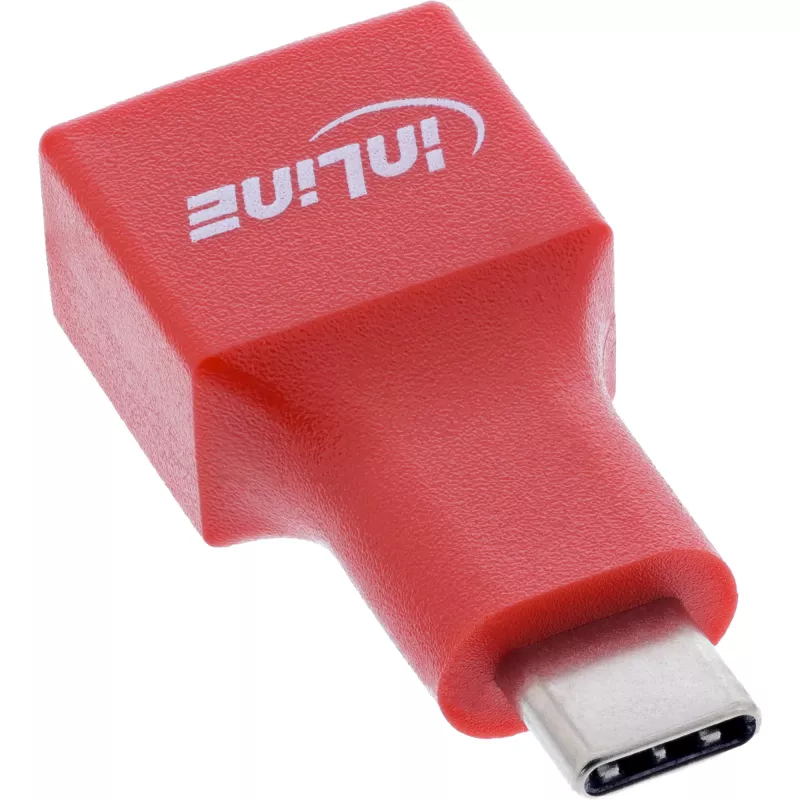 Kabelių adapteris InLine 31651 USB-C į USB-A, USB 2.0, raudonas